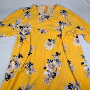 Ava & Viv Dress Floral Yellow Shift Size 3X